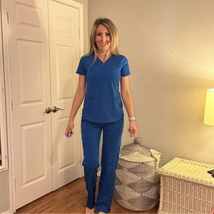 Blue dickies Dynamix small tall drawstring scrub pant